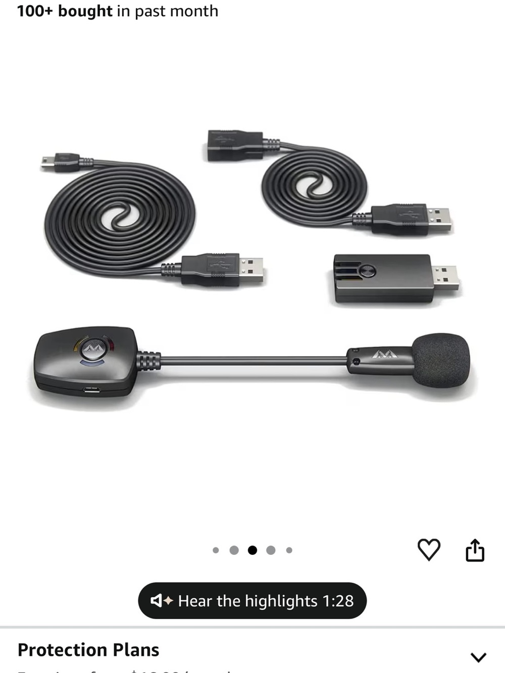 Antlion Black USB Bluetooth MODMIC with Cables